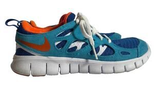 Nike Free Run 2 DD0163-400 Blue Orange Sneakers Shoes Youth 5.5Y Womens 7